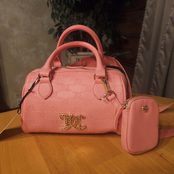 Juicy Couture Handbags - Juicy Couture Pink Embossed Satchel with Gold Hardware